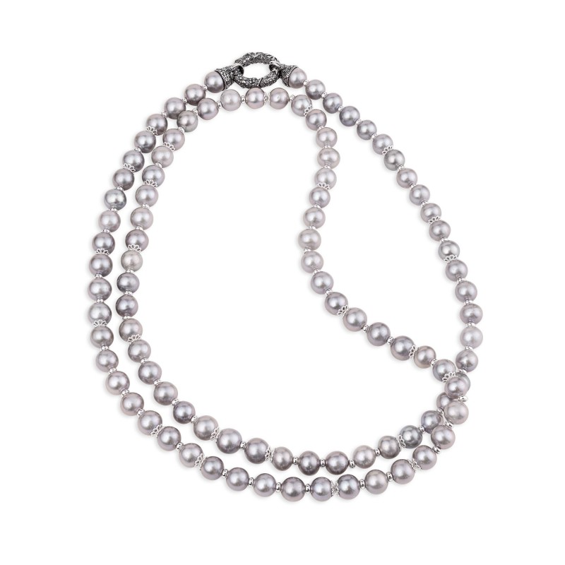 COLLANA GERARDO SACCO DI PERLE CON CHIUSURA IN ARGENTO 27867PG