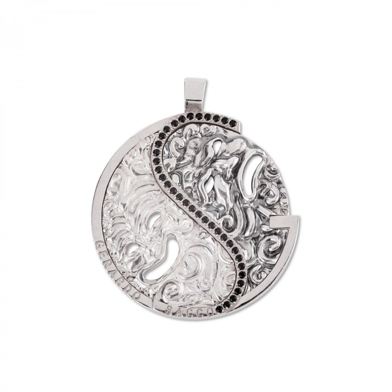 CIONDOLO GERARDO SACCO IN ARGENTO CON MASCHERE E CUBIC ZIRCONIA 50270