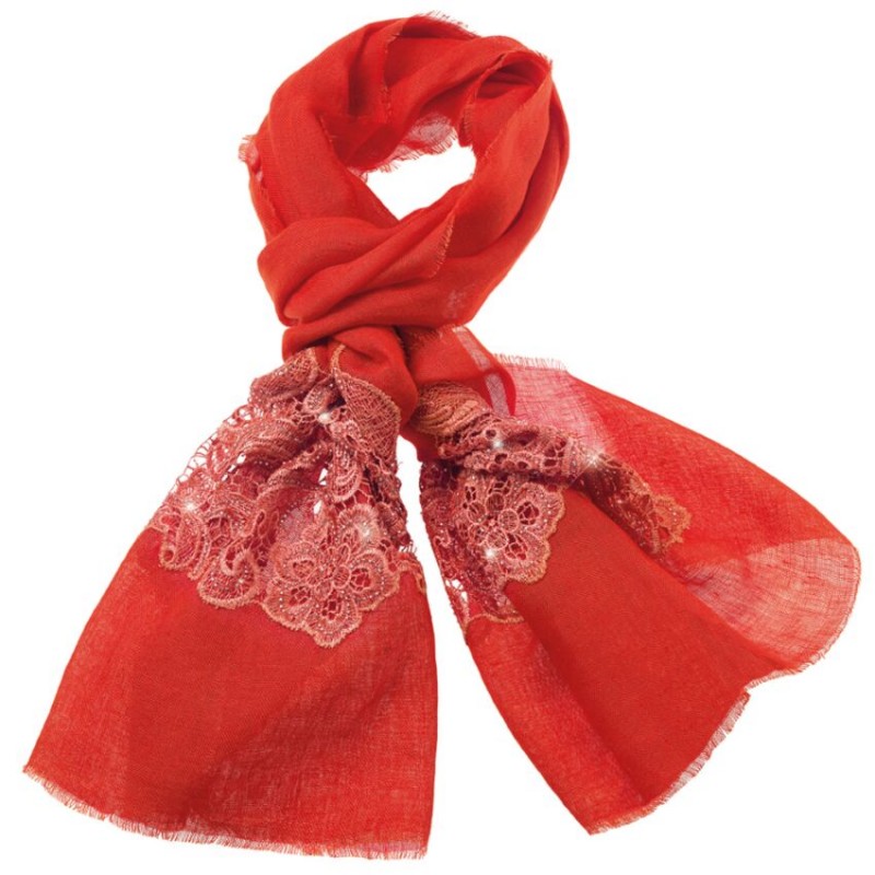 STOLA OTTAVIANI IN LINO ARANCIONE 30016