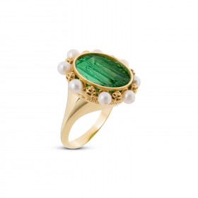 ANELLO GERARDO SACCO PASTA VITREA E PERLE 14317