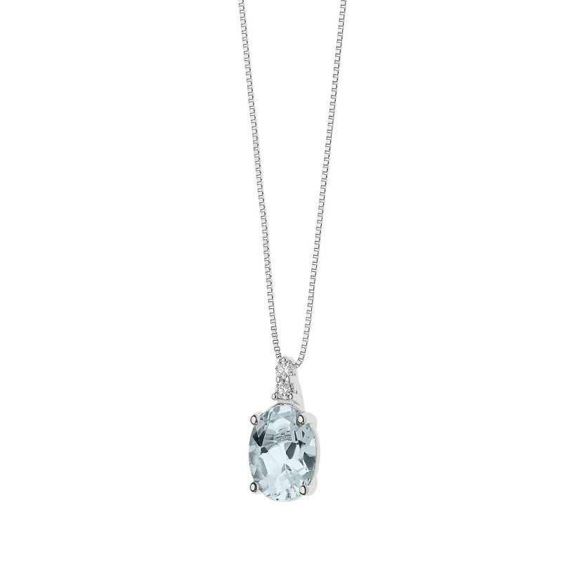COLLANA COMETE FANTASIA DI ACQUAMARINA E DIAMANTI GLQ 267