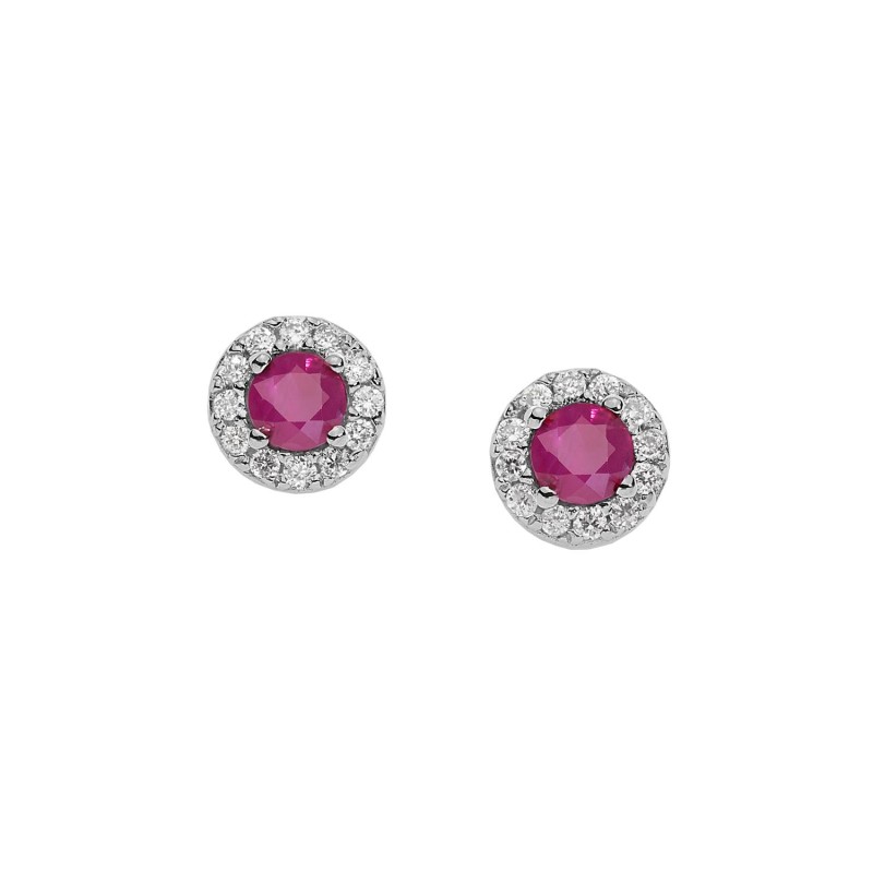ORECCHINI COMETE FANTASIA DI COLORE RUBINO E DIAMANTI ORB 1116