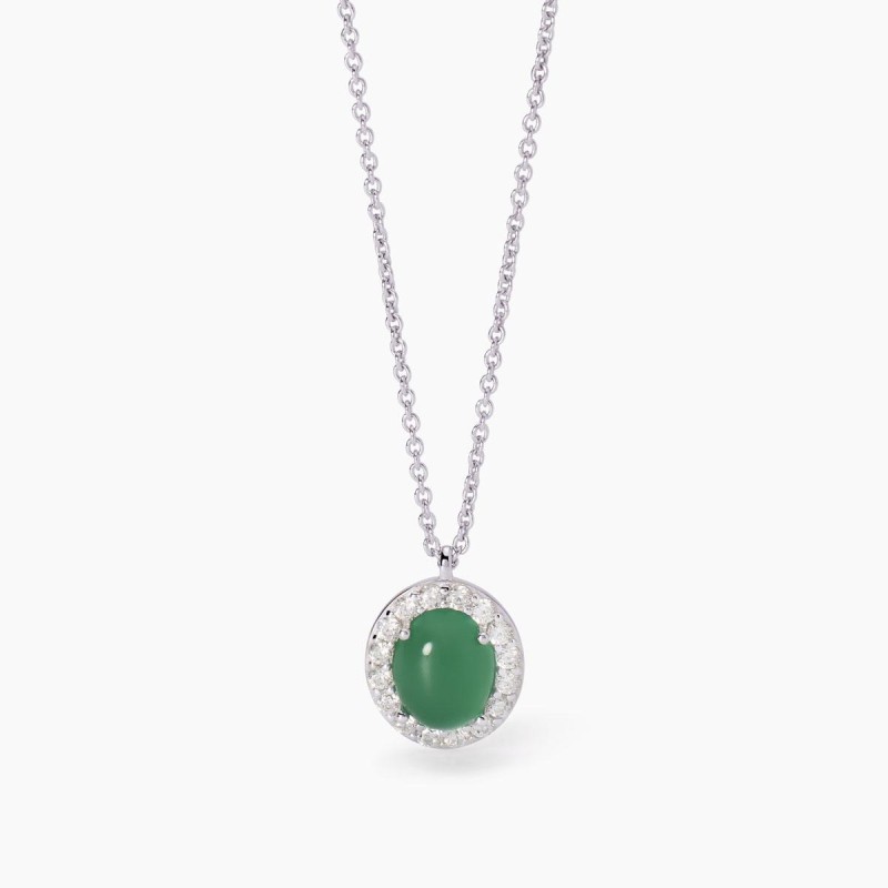 GIROCOLLO MABINA GINEVRA CON CIONDOLO IN AGATA VERDE 563700