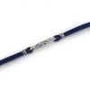 BRACCIALE BOCCADAMO DOPPIO FILO DI PELLE INTRECCIATA BLU E ARGENTO MBR130B