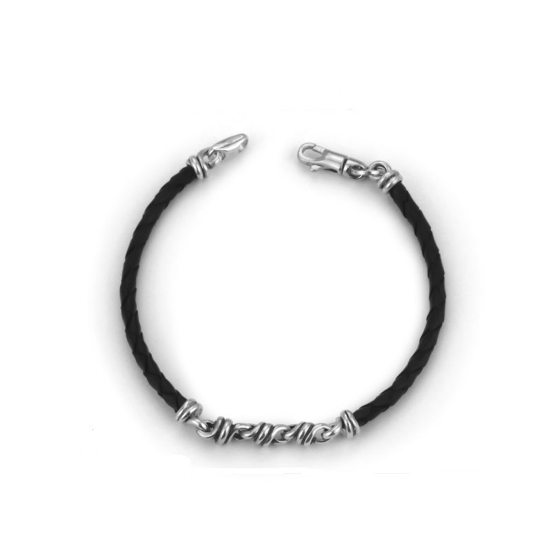 BRACCIALE BOCCADAMO SCOOBY DOO NERO CON MAGLIE A NODO MBR141N