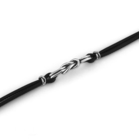 BRACCIALE BOCCADAMO IN PELLE NERA CON NODO PIANO MBR142N