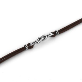 BRACCIALE BOCCADAMO IN PELLE NERA CON NODO PIANO MBR142N