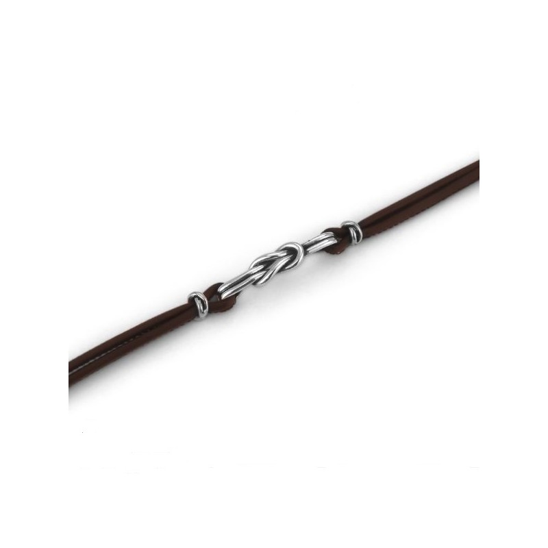 BRACCIALE BOCCADAMO IN PELLE NERA CON NODO PIANO MBR142N