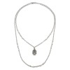COLLANA GERARDO SACCODOPPIO FILO ARGENTO BRUNITO CON MASCHERE E PERLE 27973
